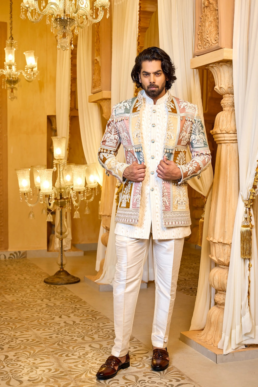 Cream indo western outfit