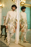 Linen Print Kurta Set Men