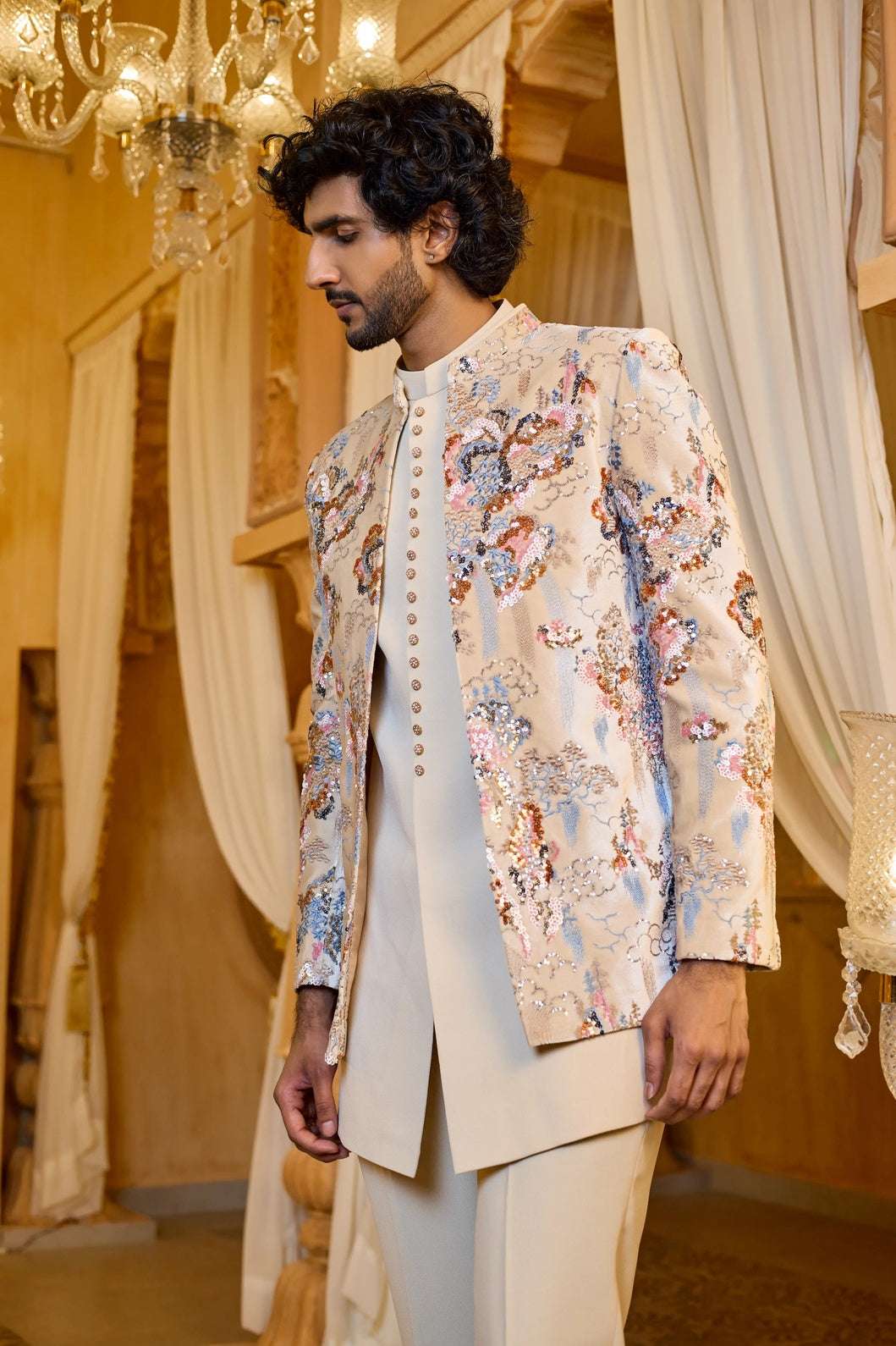 Groom indo western suit set