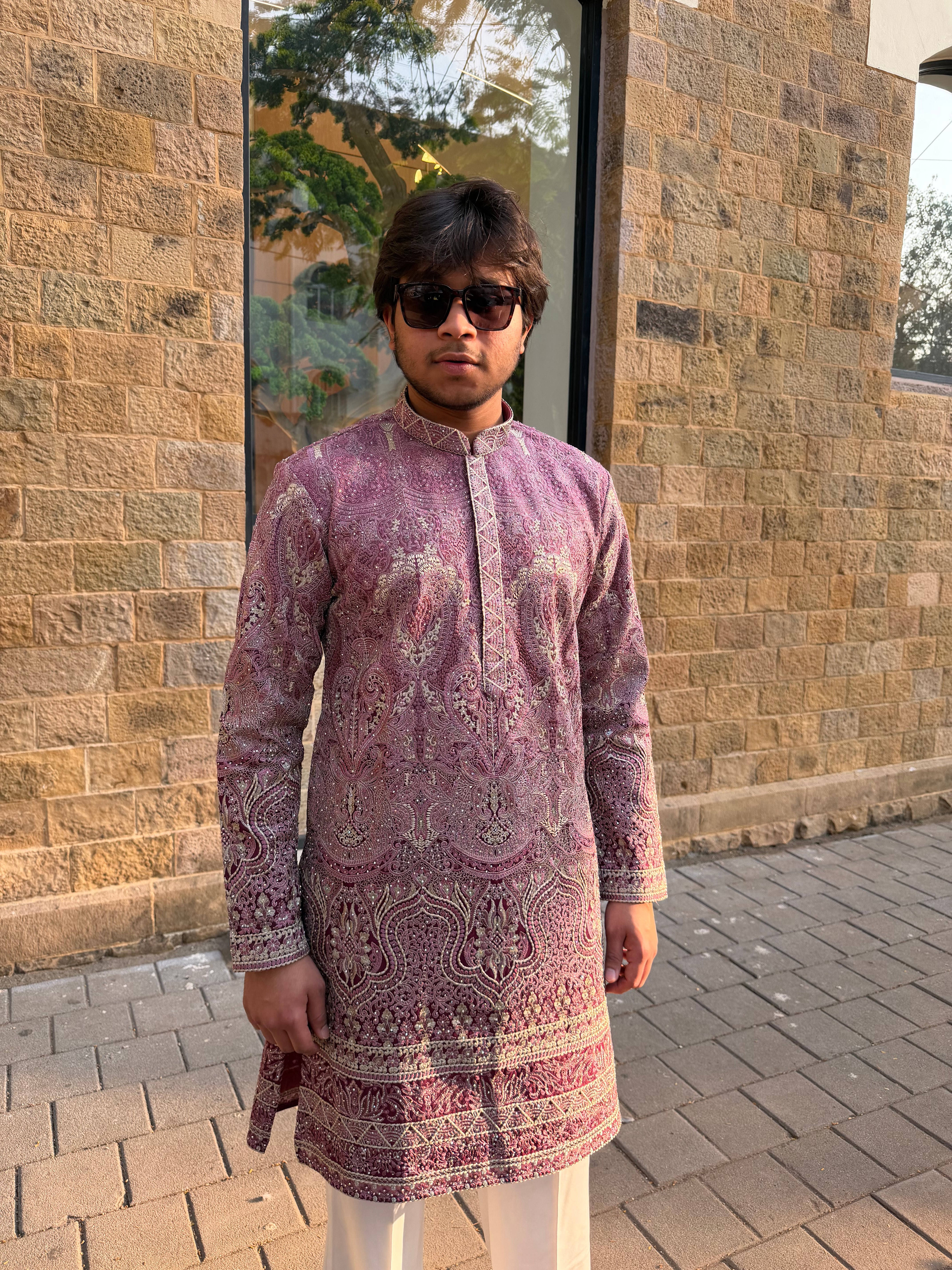 designer embroidered kurta for men