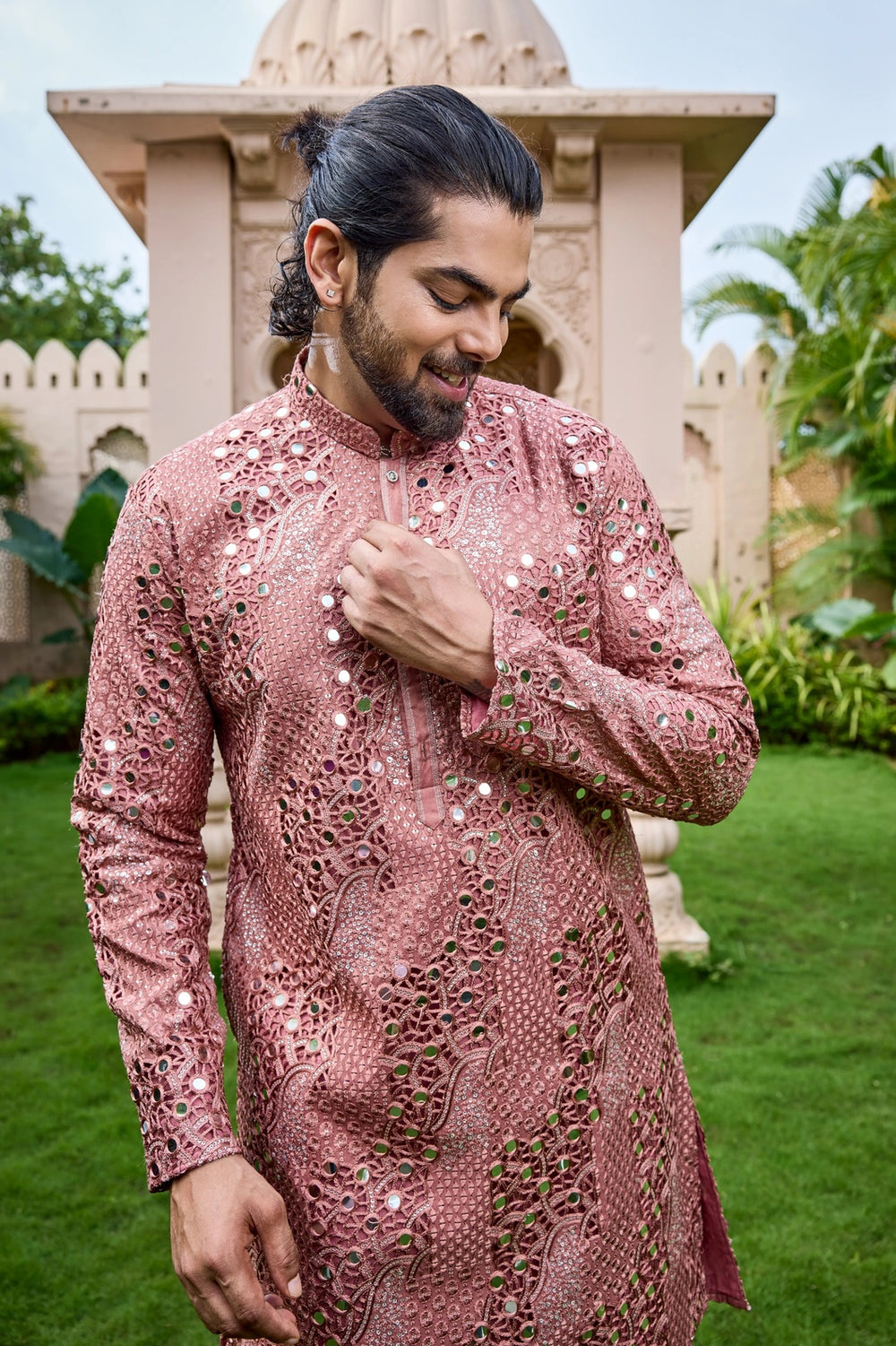 designer mirror kurta men