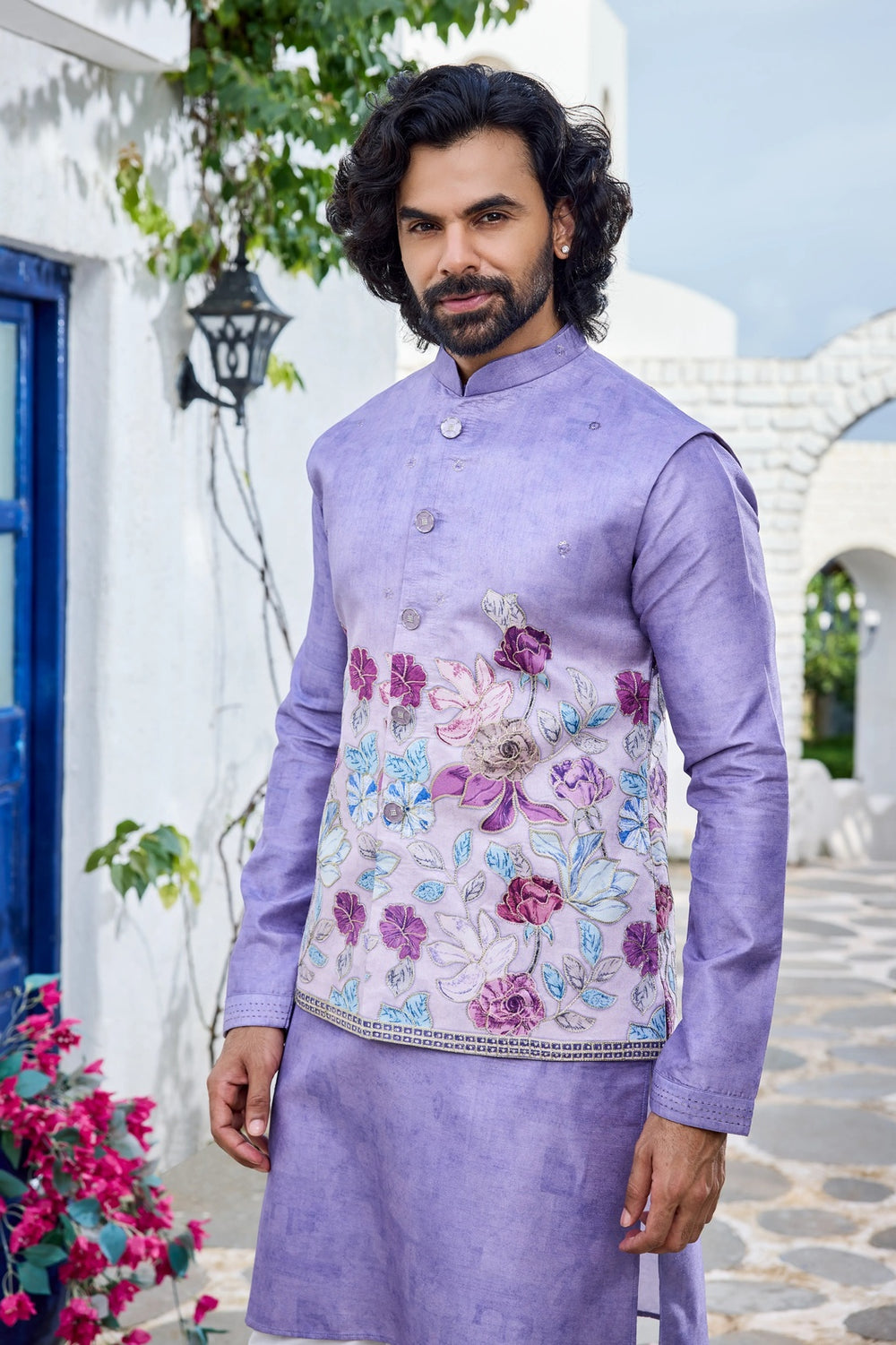 Floral Kurta Set Men