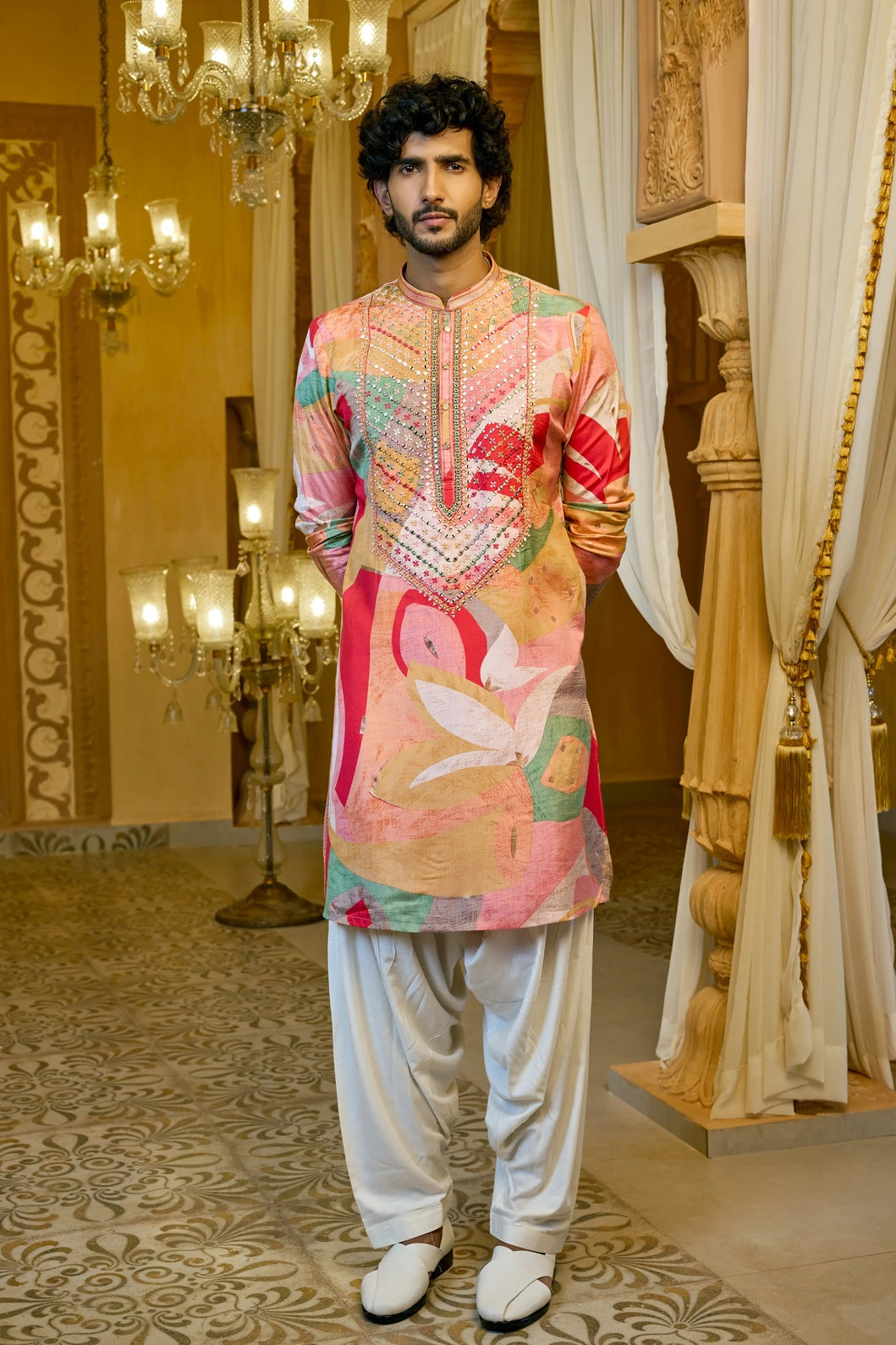 Buy mirror work kurta