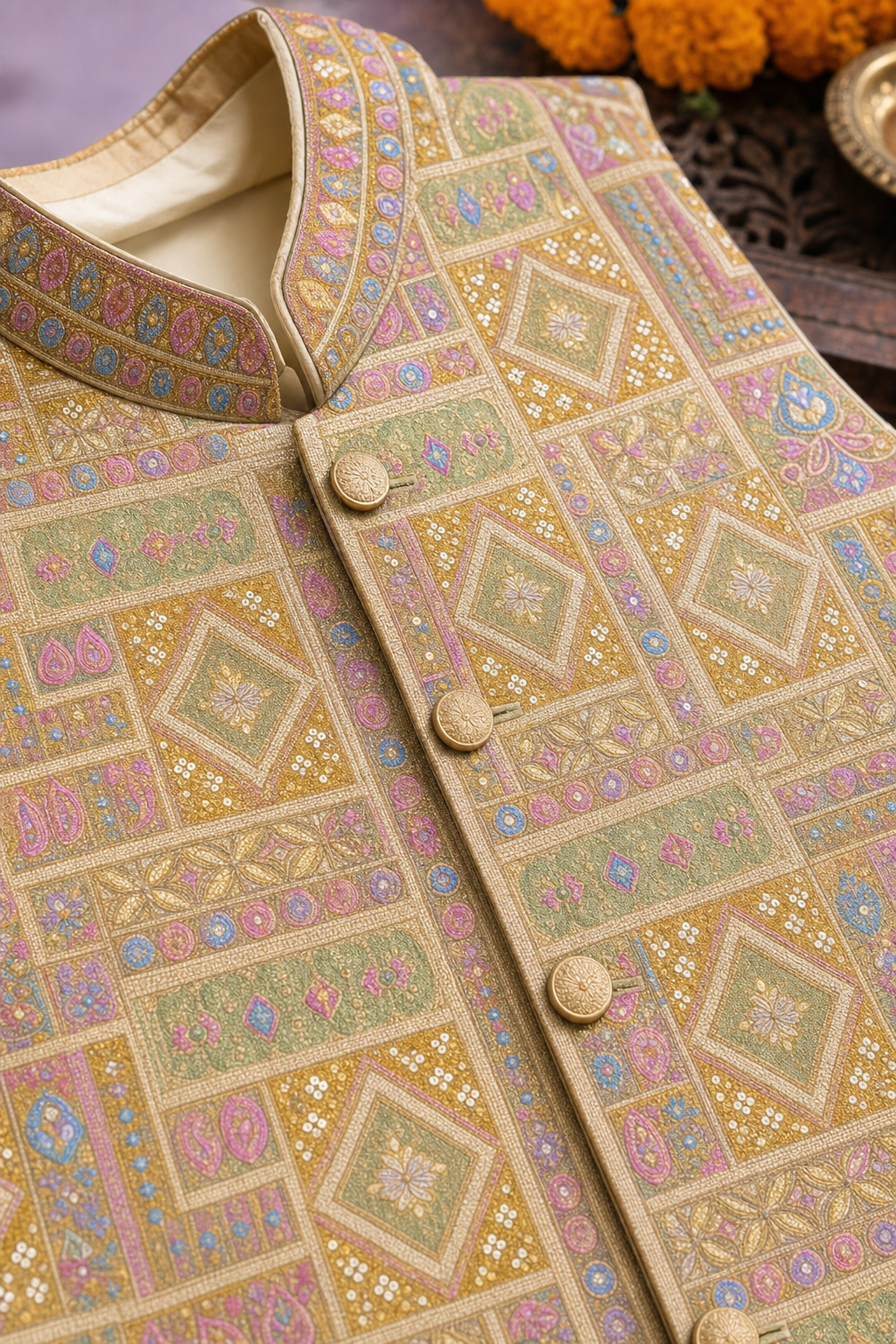 Golden Heritage Festive Koti for Men