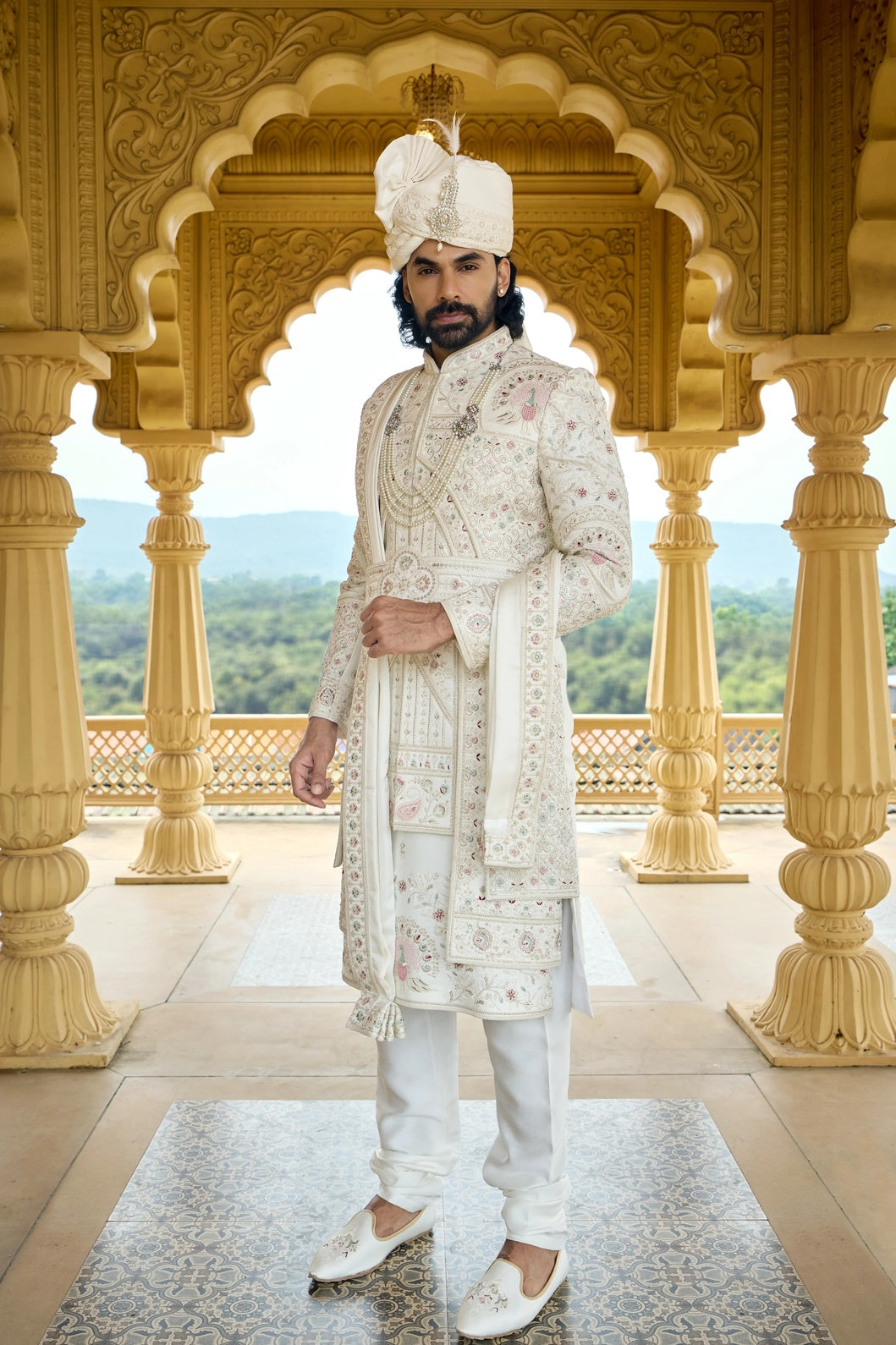 Buy groom embroidered sherwani