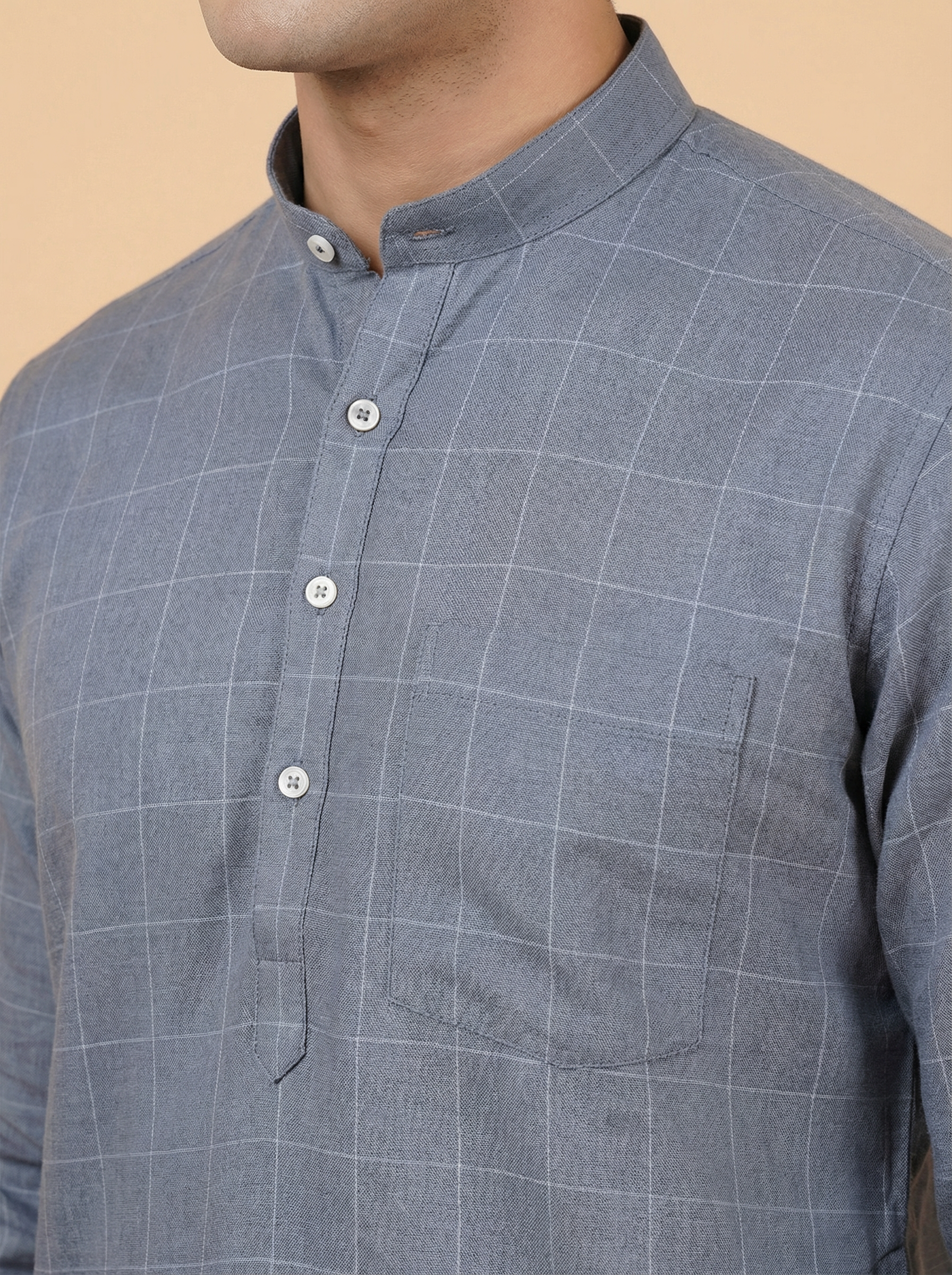 Mandarin collar kurta men