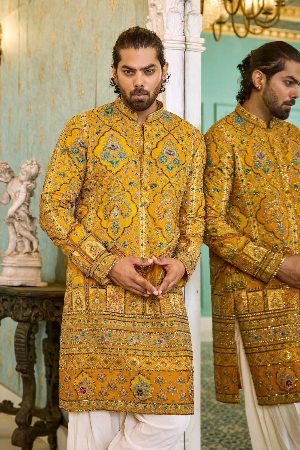 mens haldi kurta set
