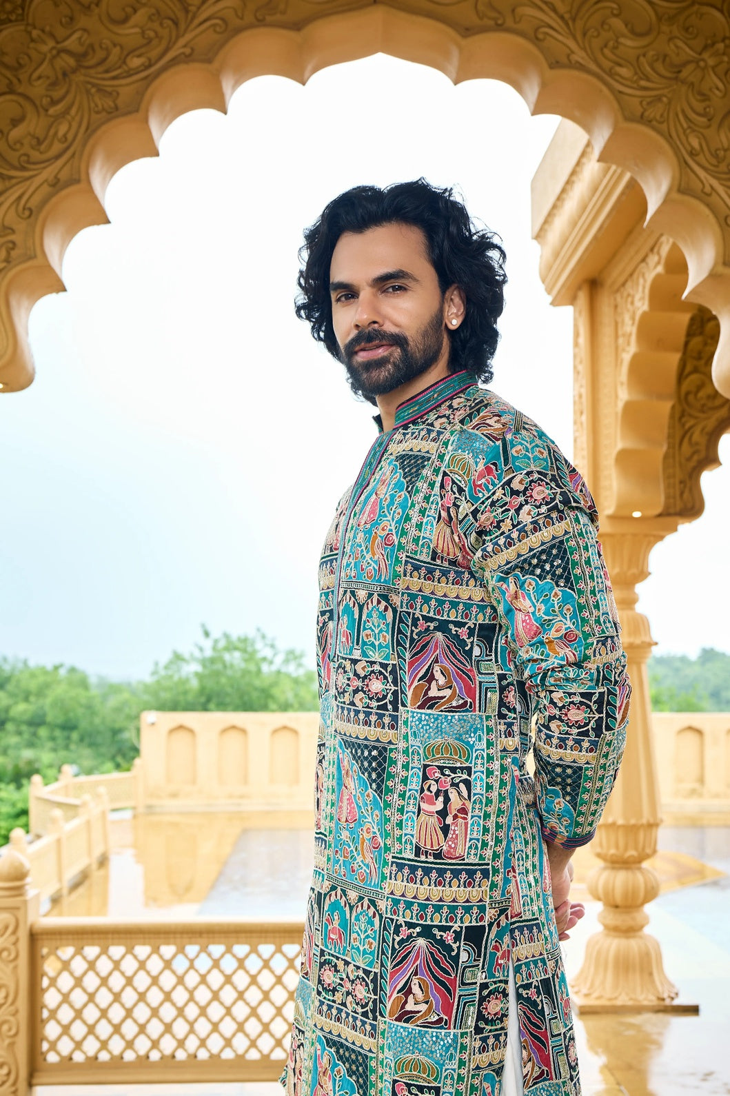 Printed motif kurta men