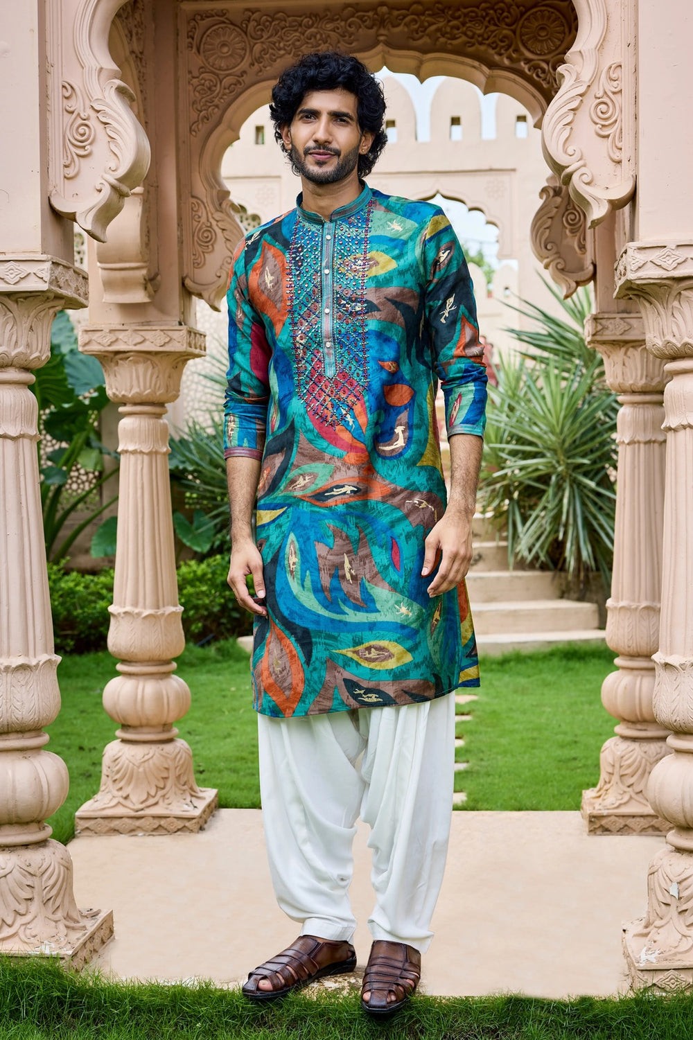 Designer mirror kurta men