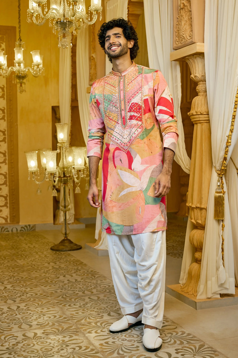 Designer mirror kurta men
