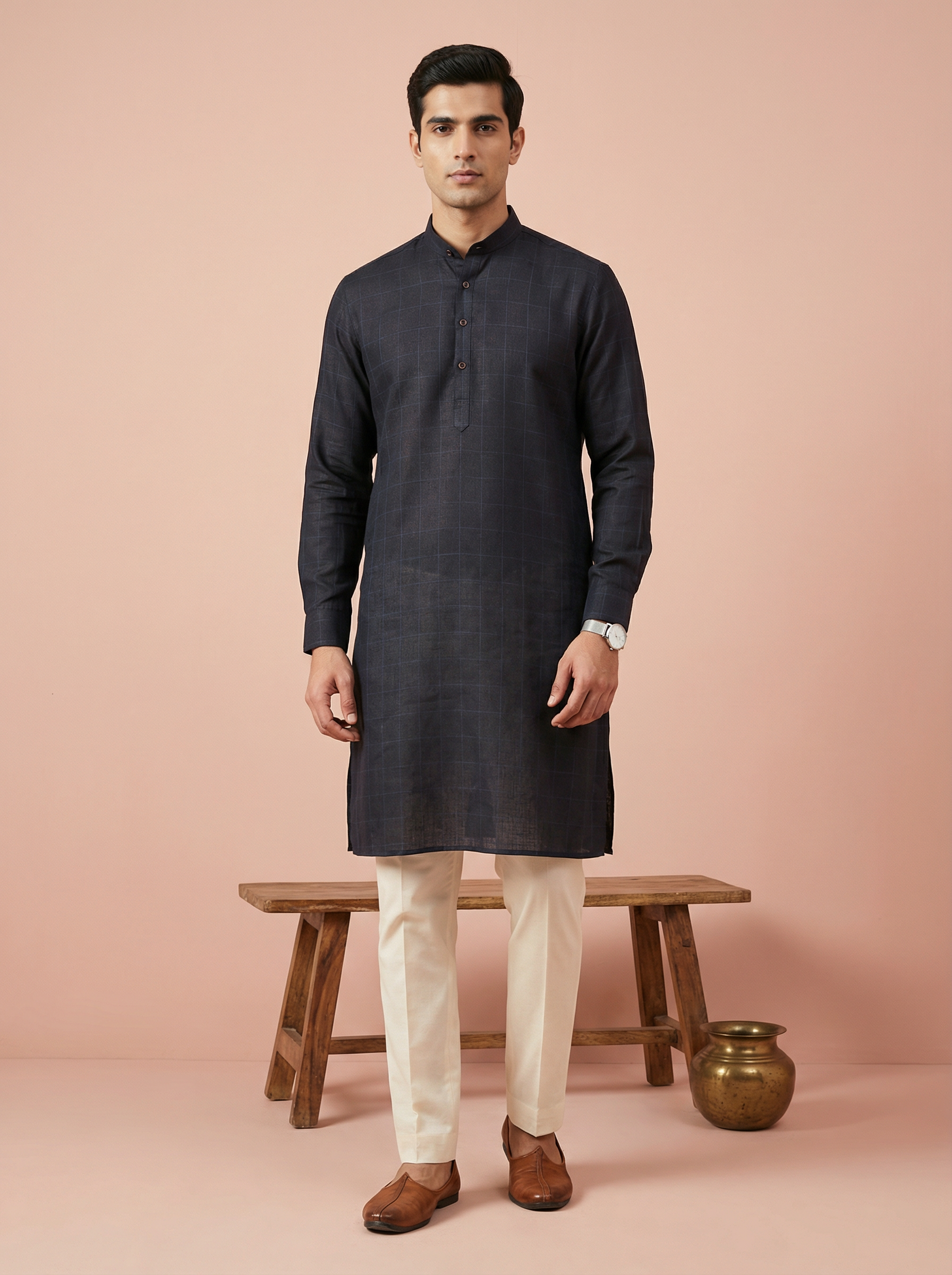Buy linen kurta men