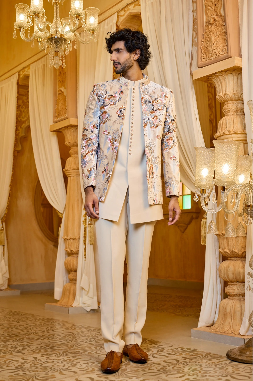 Buy embroidered indo western suit