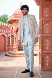 Mens indo-western - Pista Green Indo-Western with Embroidered Jacket