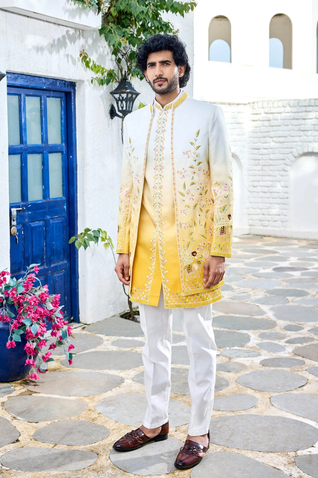 Men's floral handwork sherwani buy