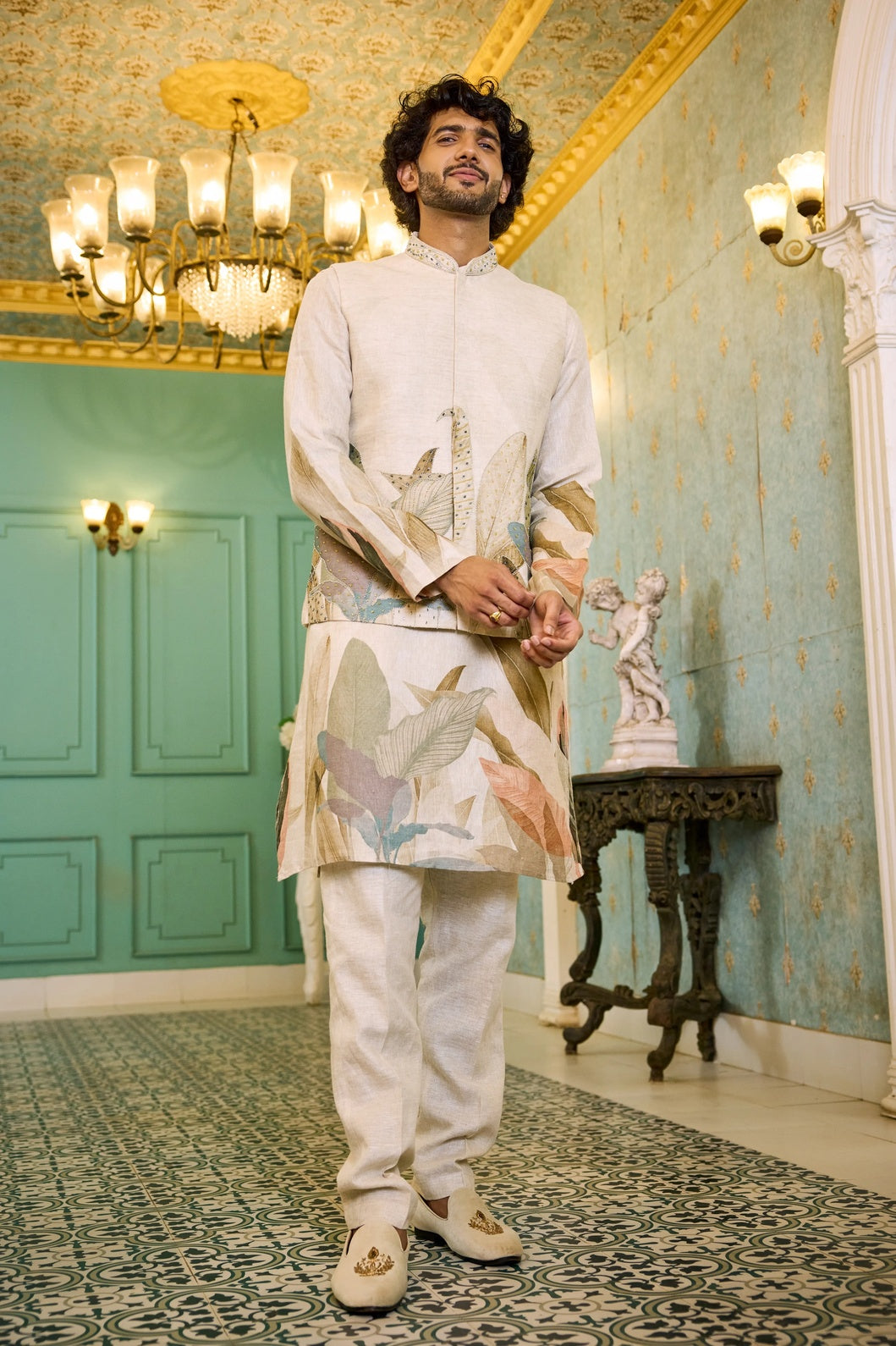 Men Linen Jacket Kurta