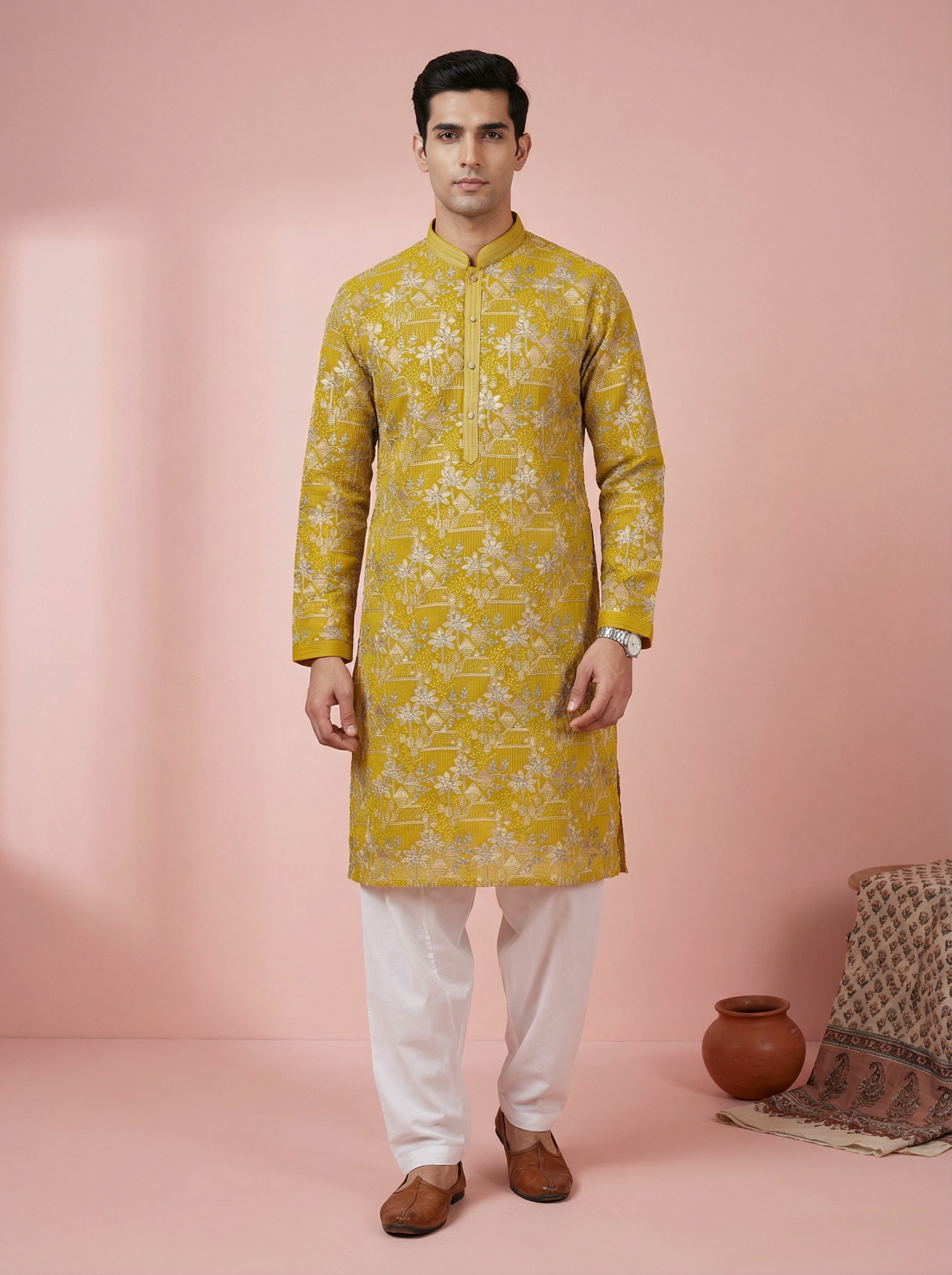 Buy woven kurta men
