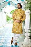 yellow kurta set men