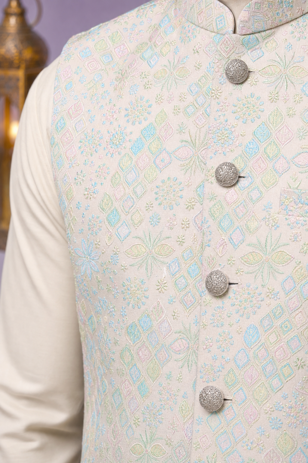 Pastel Prism Wedding Koti for Men