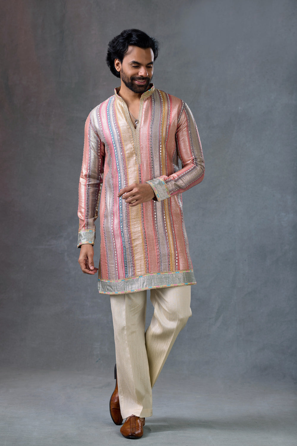 Men designer silk kurta set