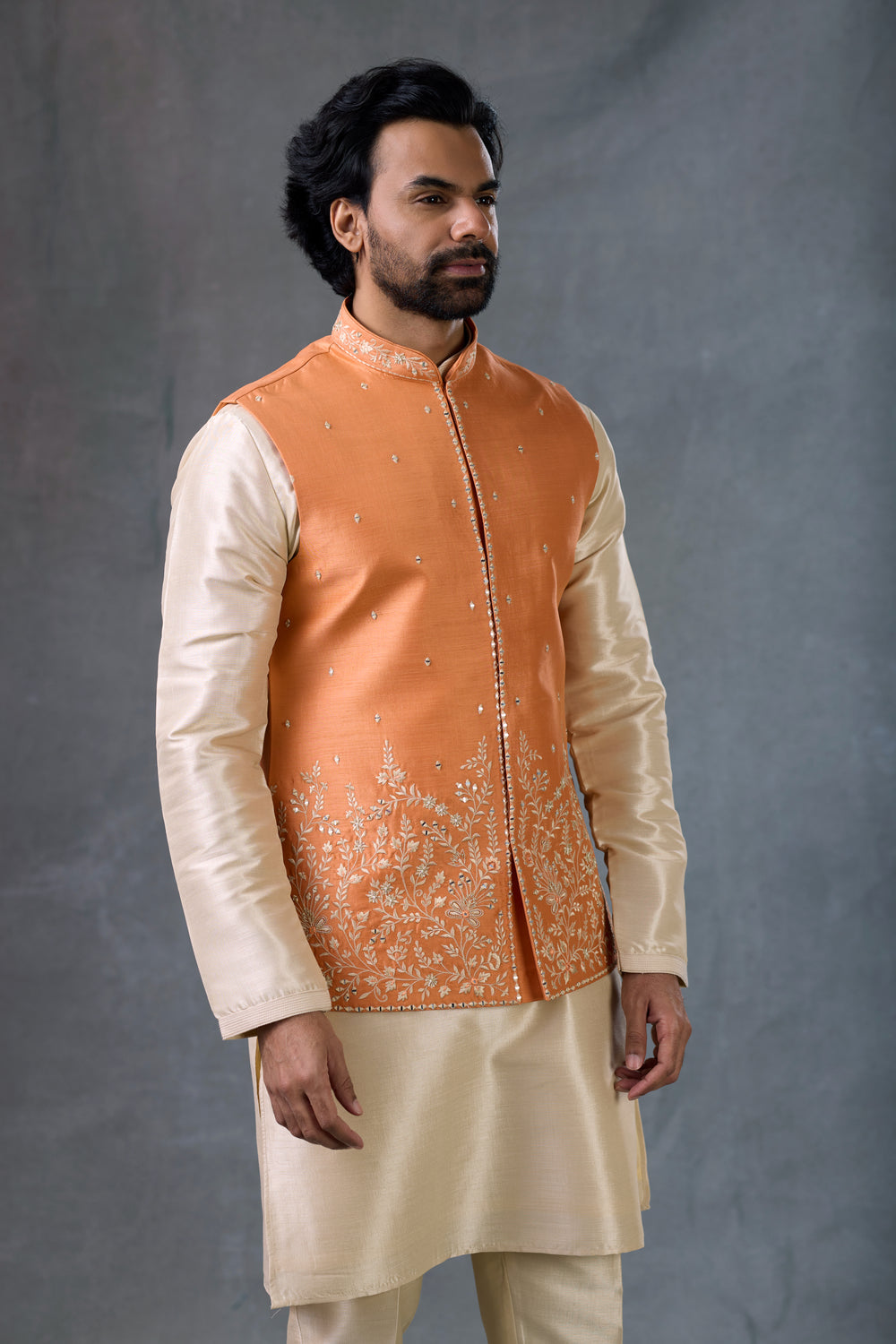 Embroidered Waistcoat Kurta Men