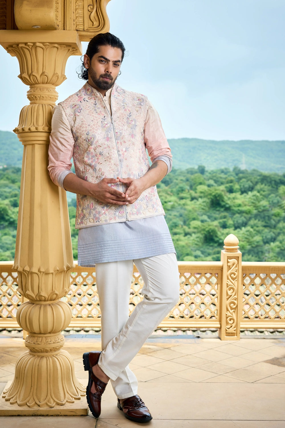 buy men's embroidered nehru jacket