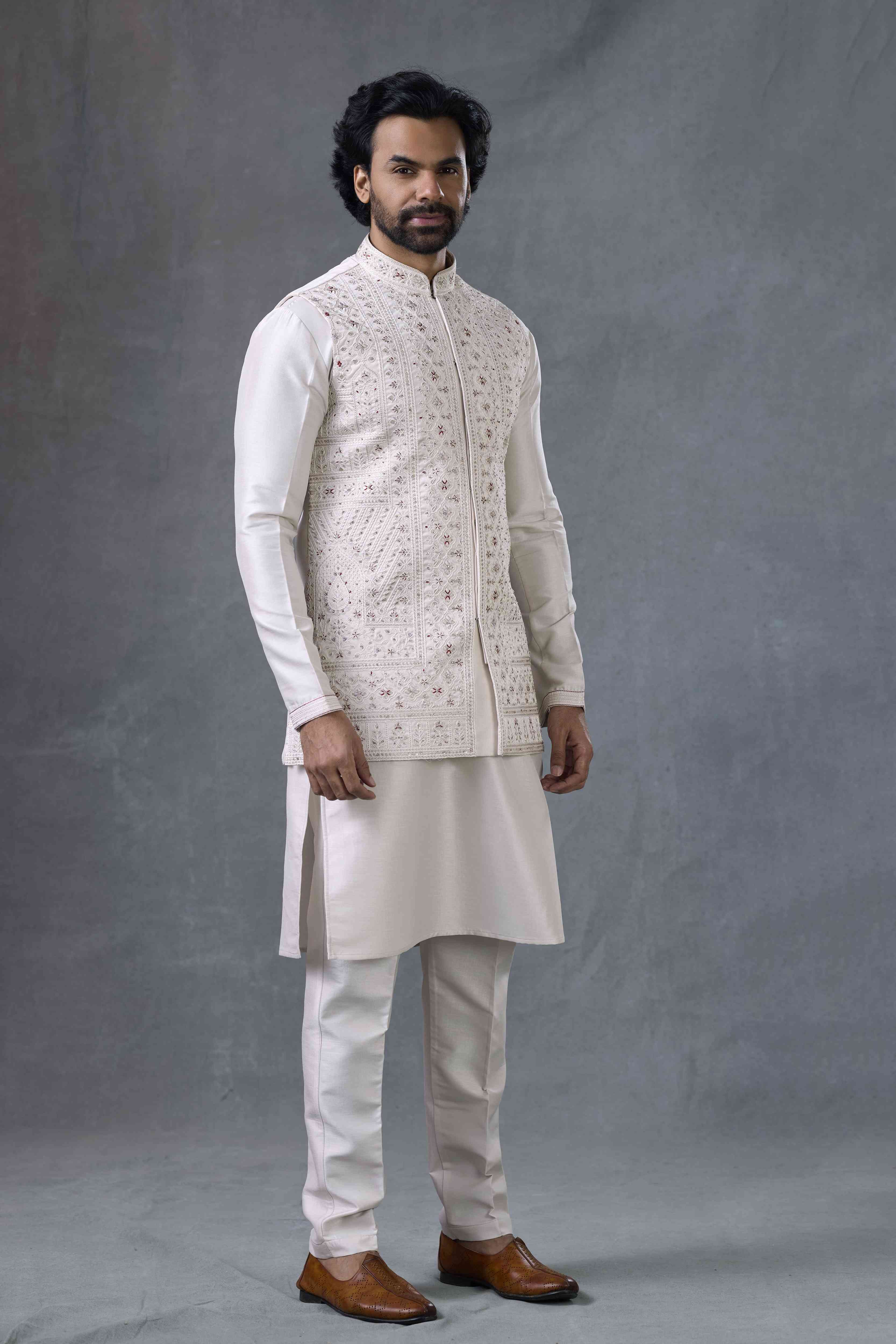 Premium Off-White Men Kurta Set