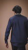 Navy Blue Floral Embroidered Nehru Jacket Kurta Set for Men