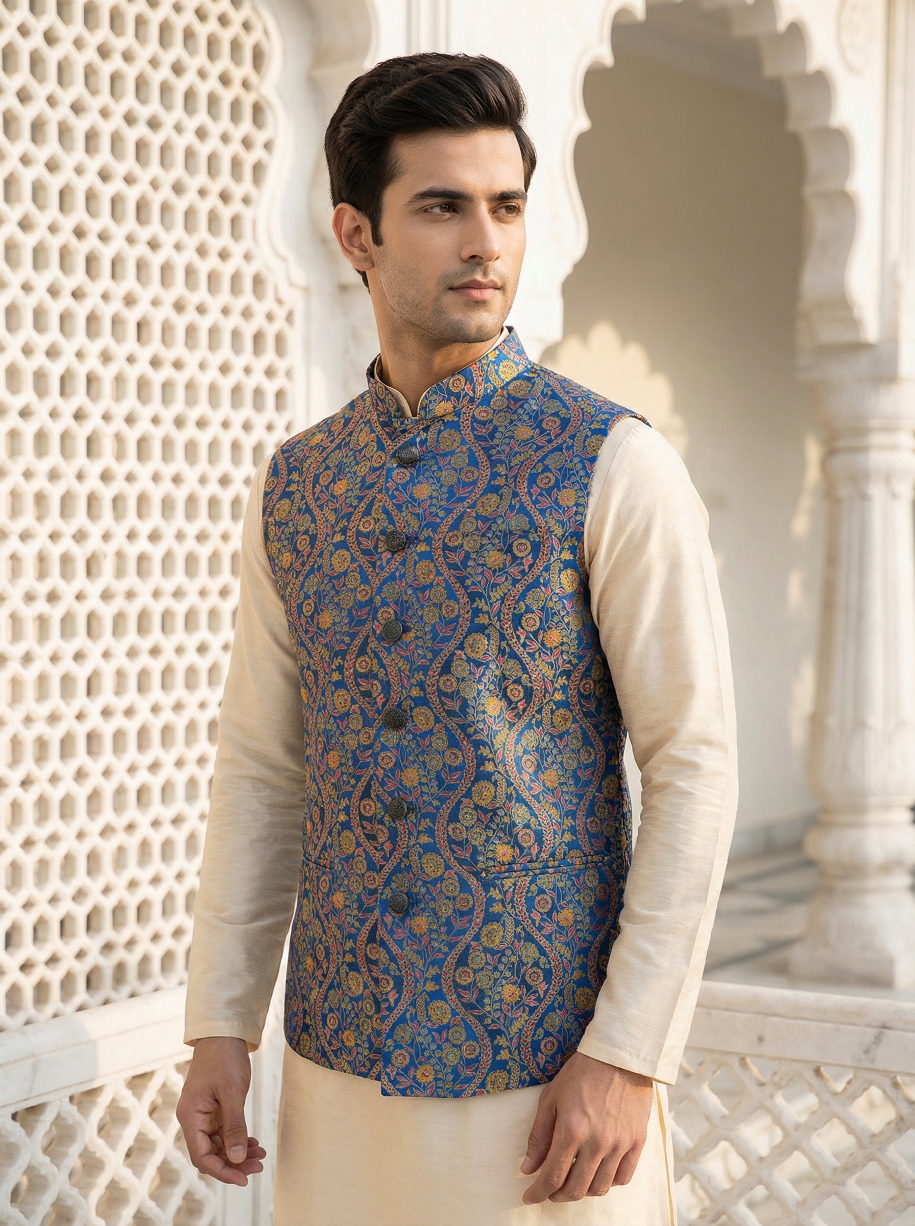 Buy printed Nehru koti