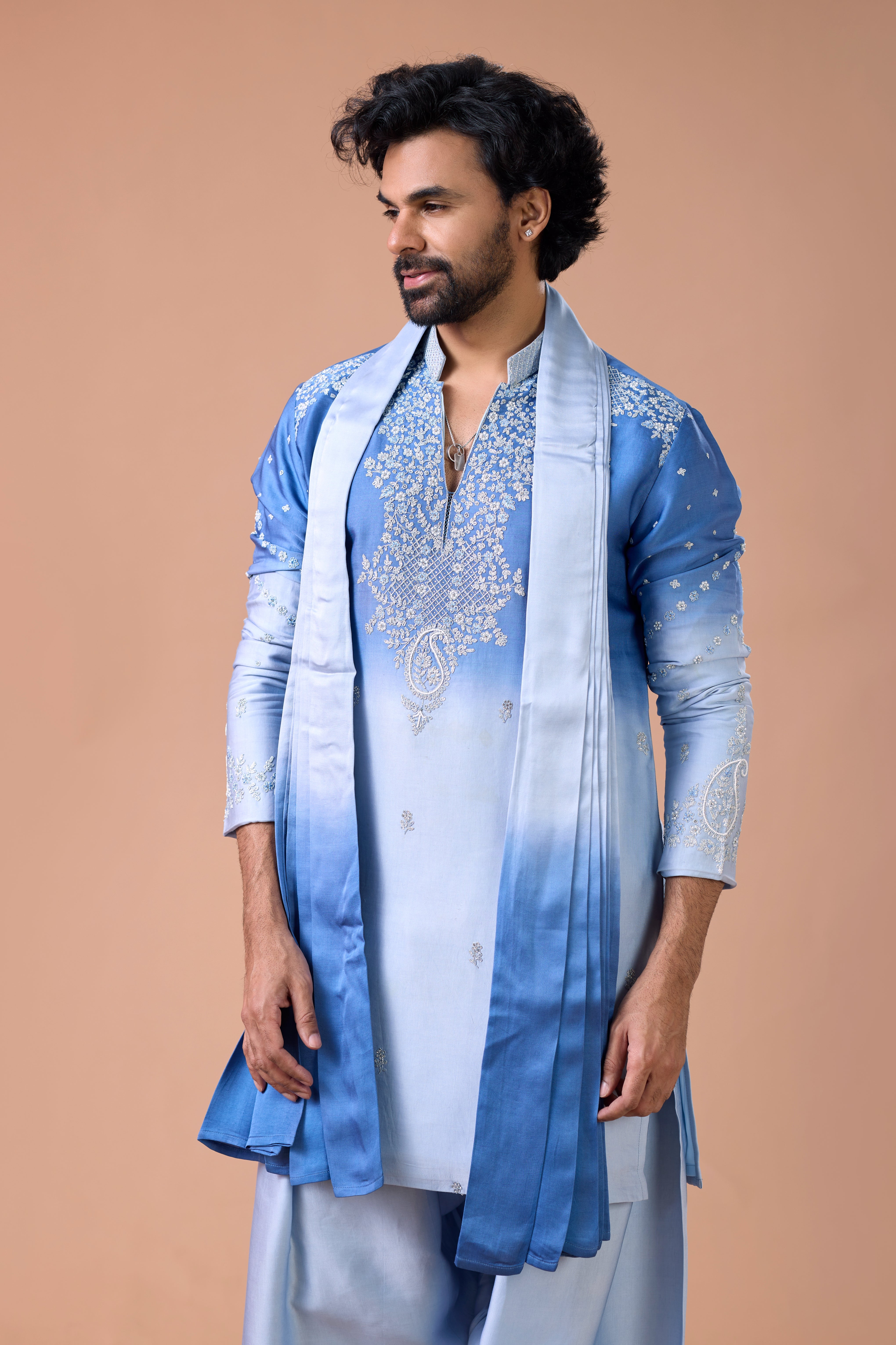 V-neck kurta for men