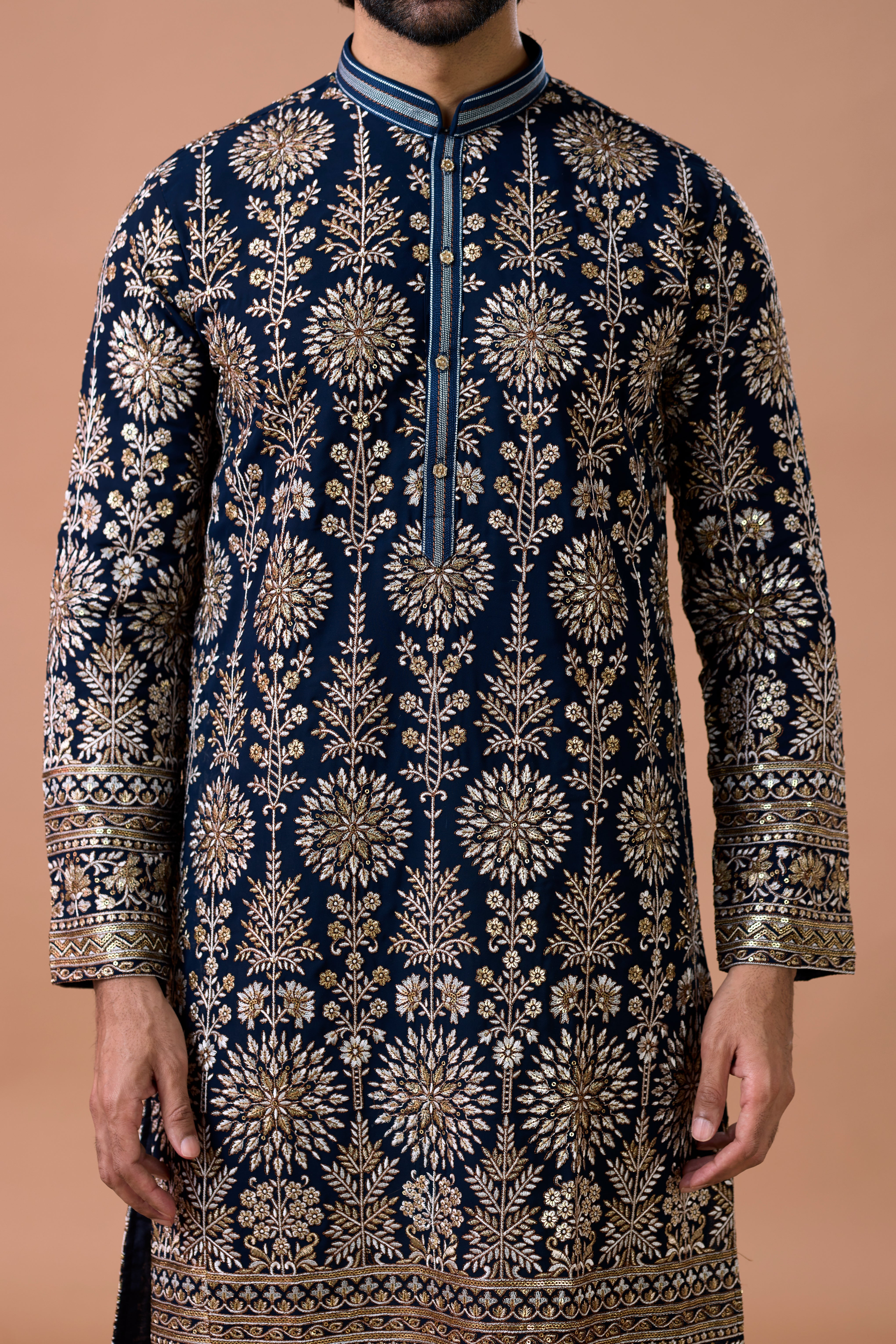 Mens Wedding Embroidered Kurta Set