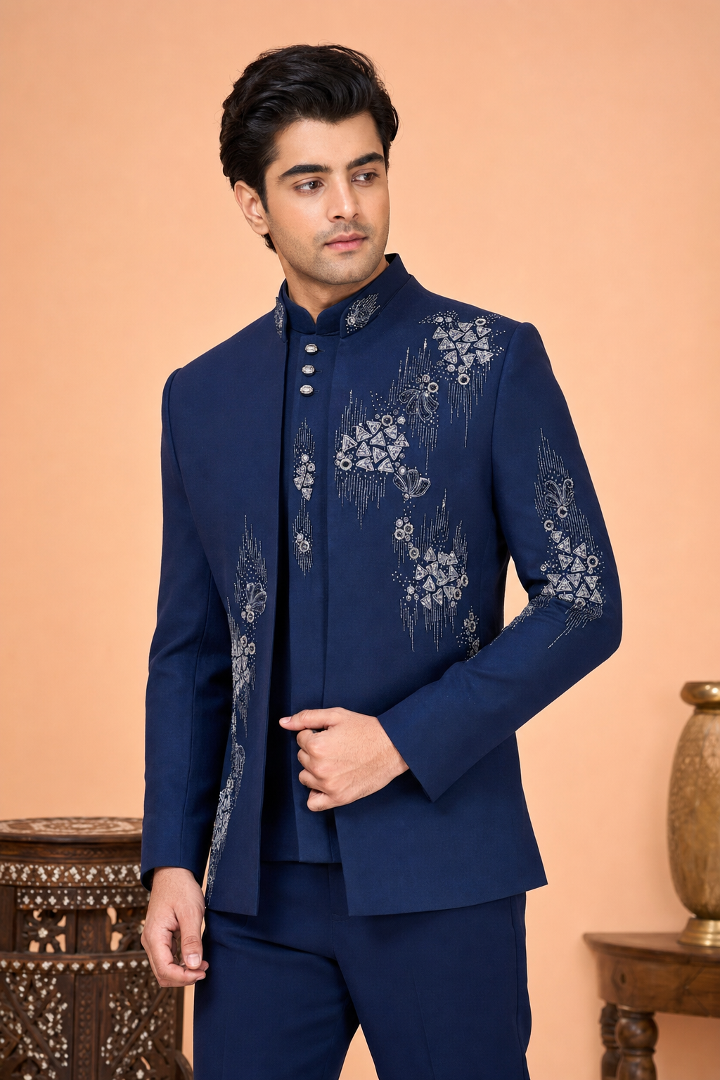 Royal Sapphire Blue Embroidered Jodhpur