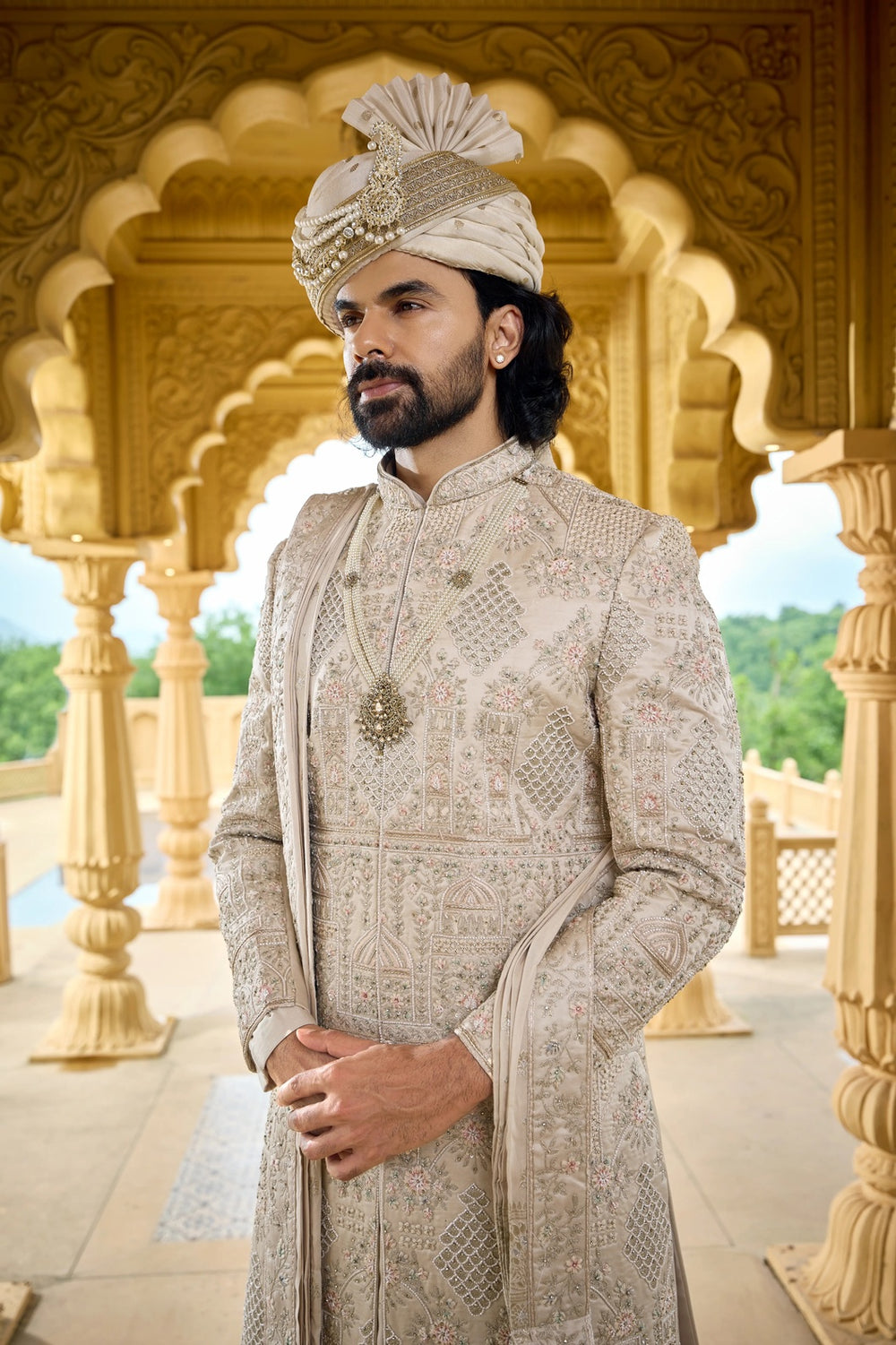 Luxury Pearl Embroidered Sherwani