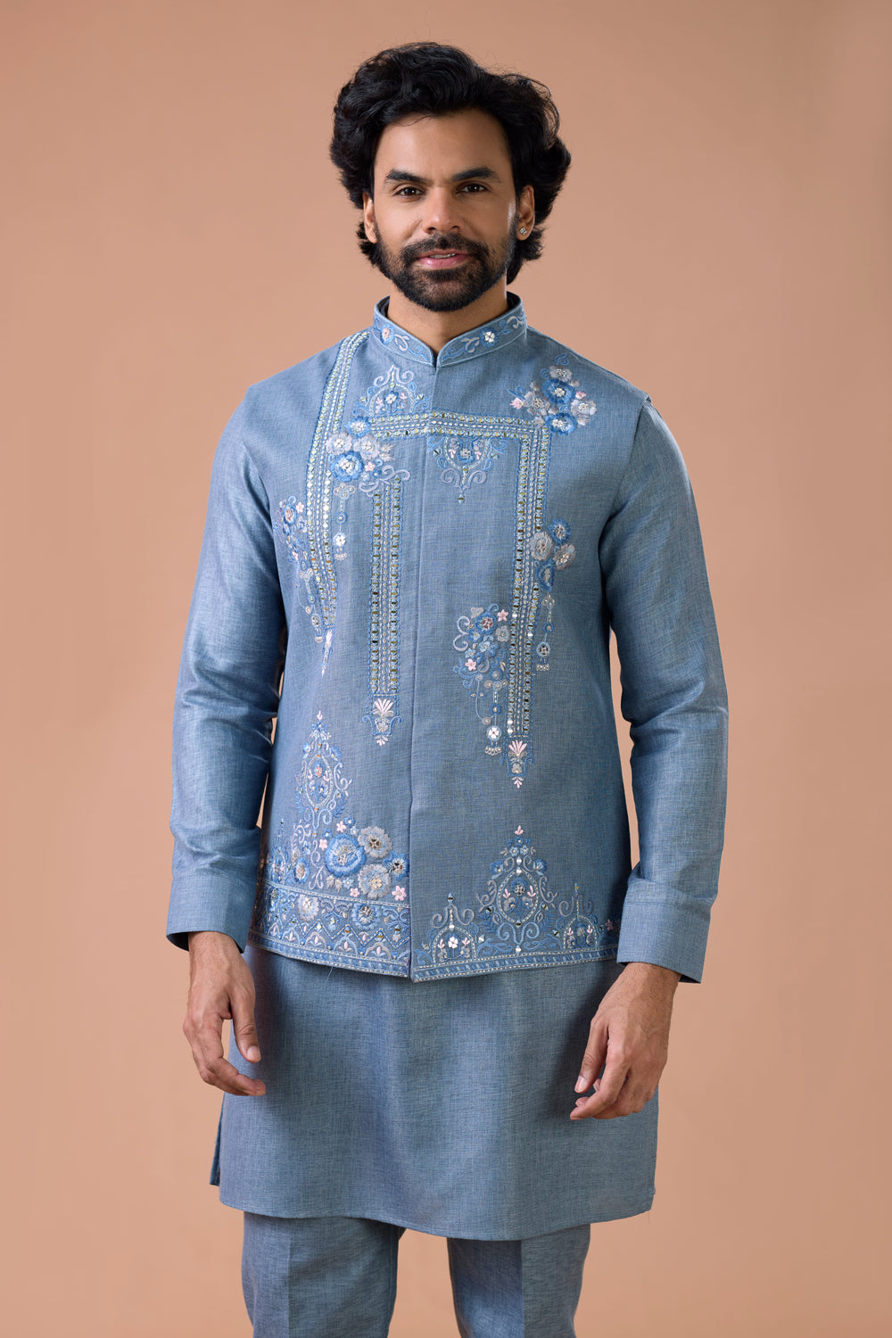 Purchase Embroidered Kurta Jacket Set