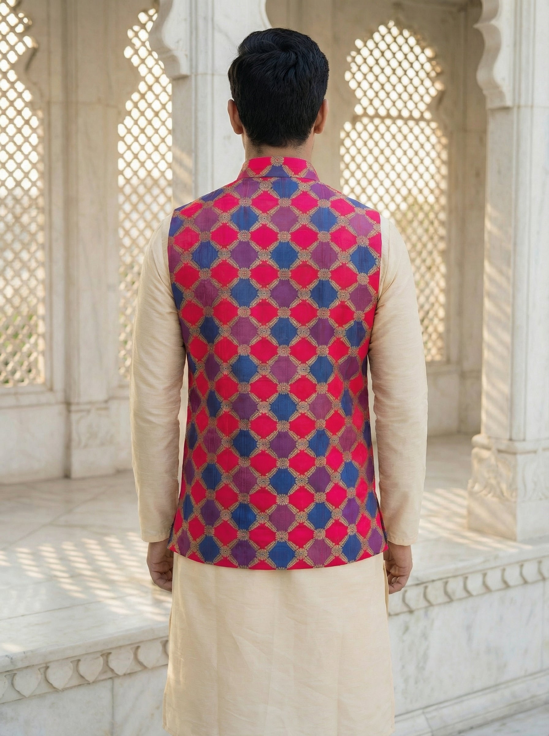 Geometric Nehru Jacket Men