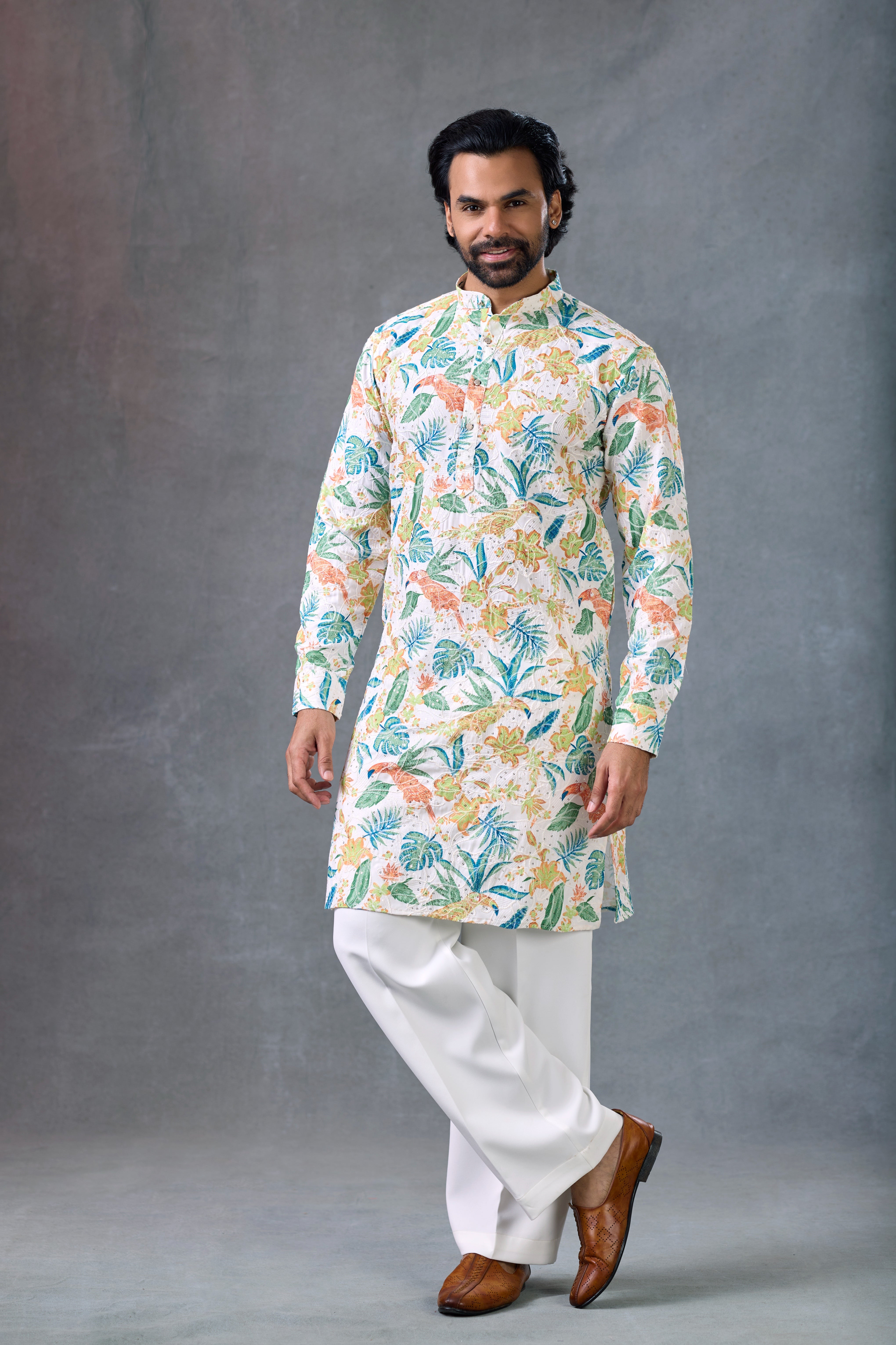 Men cotton festive kurta set