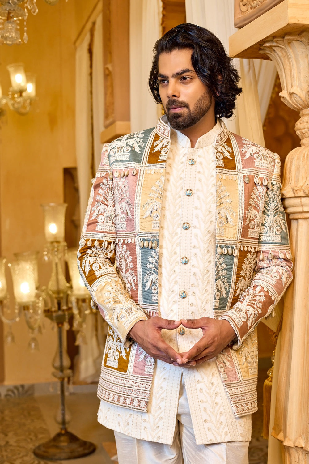 Designer ivory kurta set