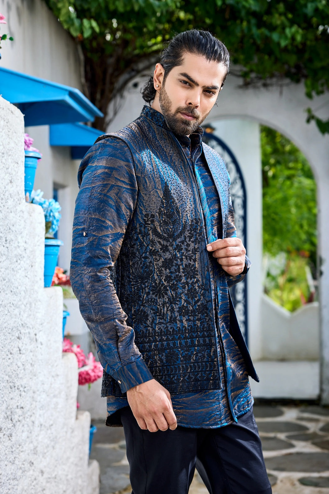 Men ethnic jacket kurta set