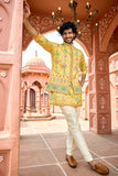 Men Haldi Kurta Jacket Set